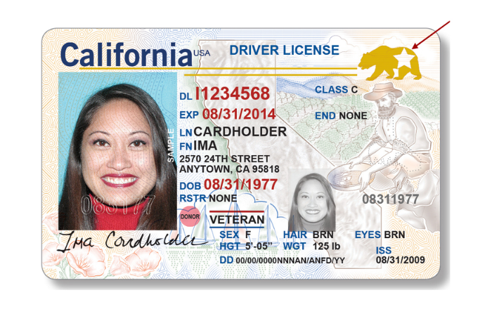 REAL ID emitida por el DMV en California